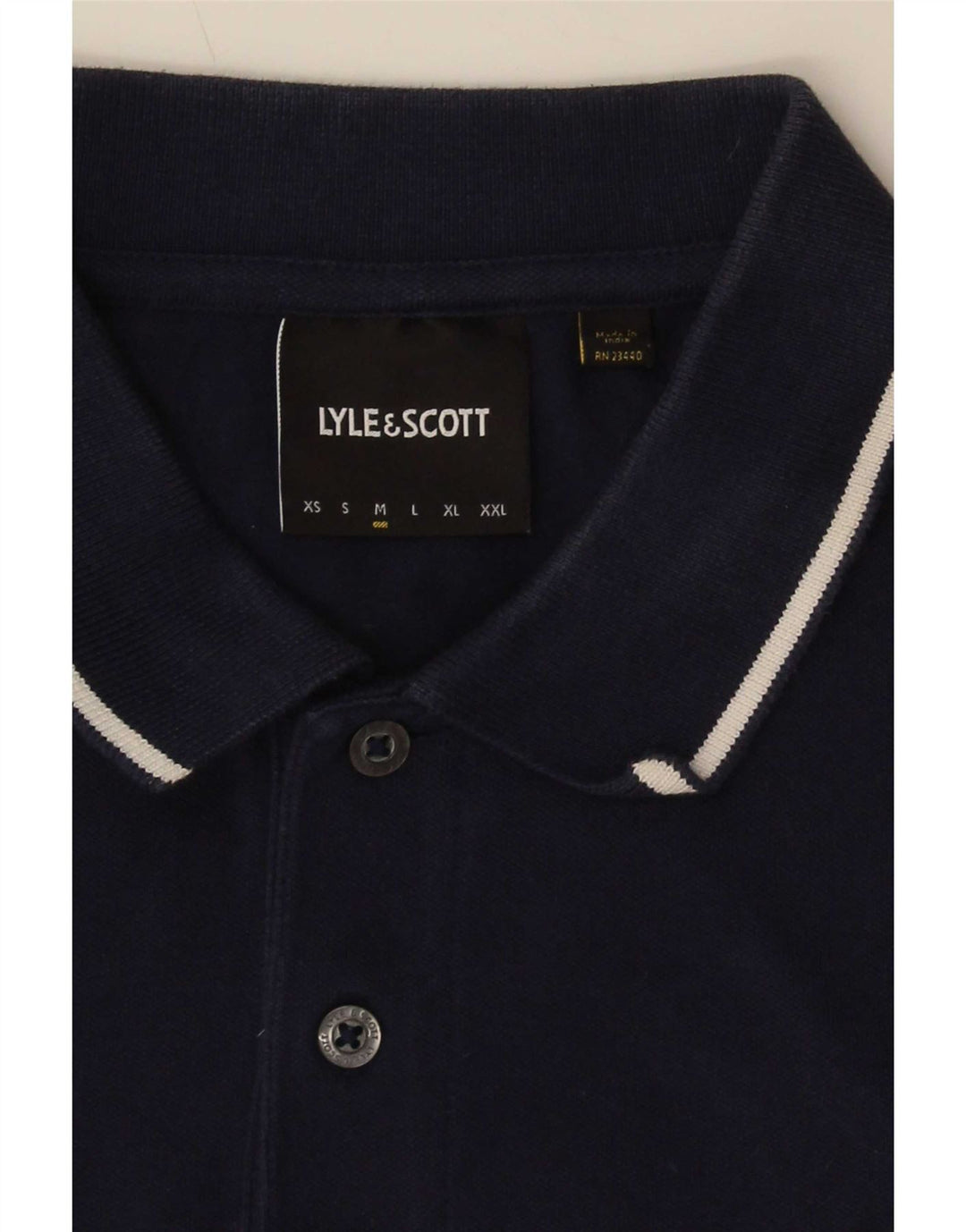 Męska koszulka polo Lyle & Scott, średnie granatowe paski