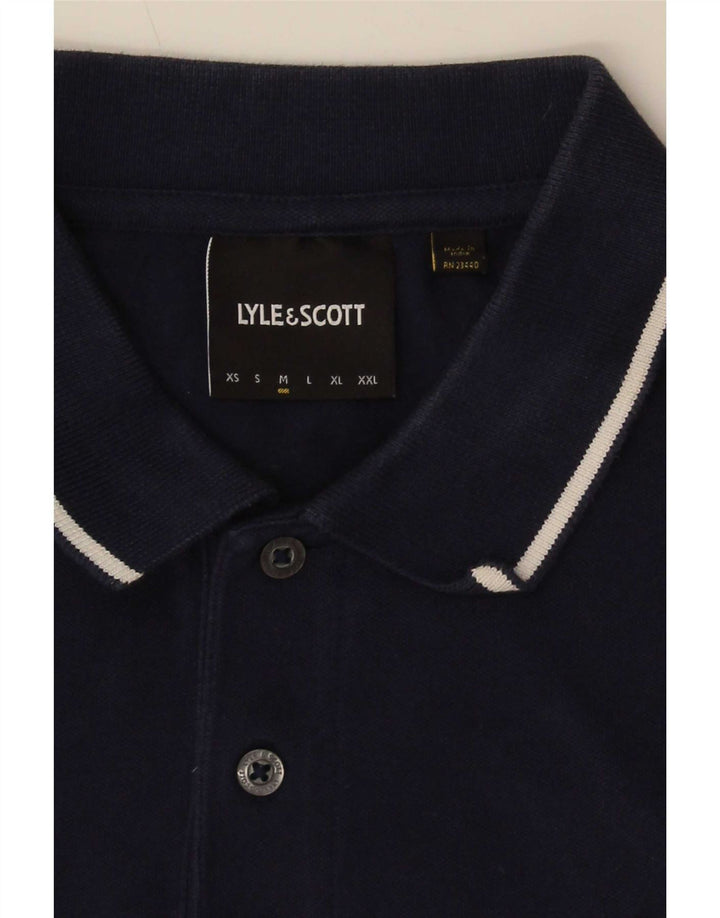 Męska koszulka polo Lyle & Scott, średnie granatowe paski