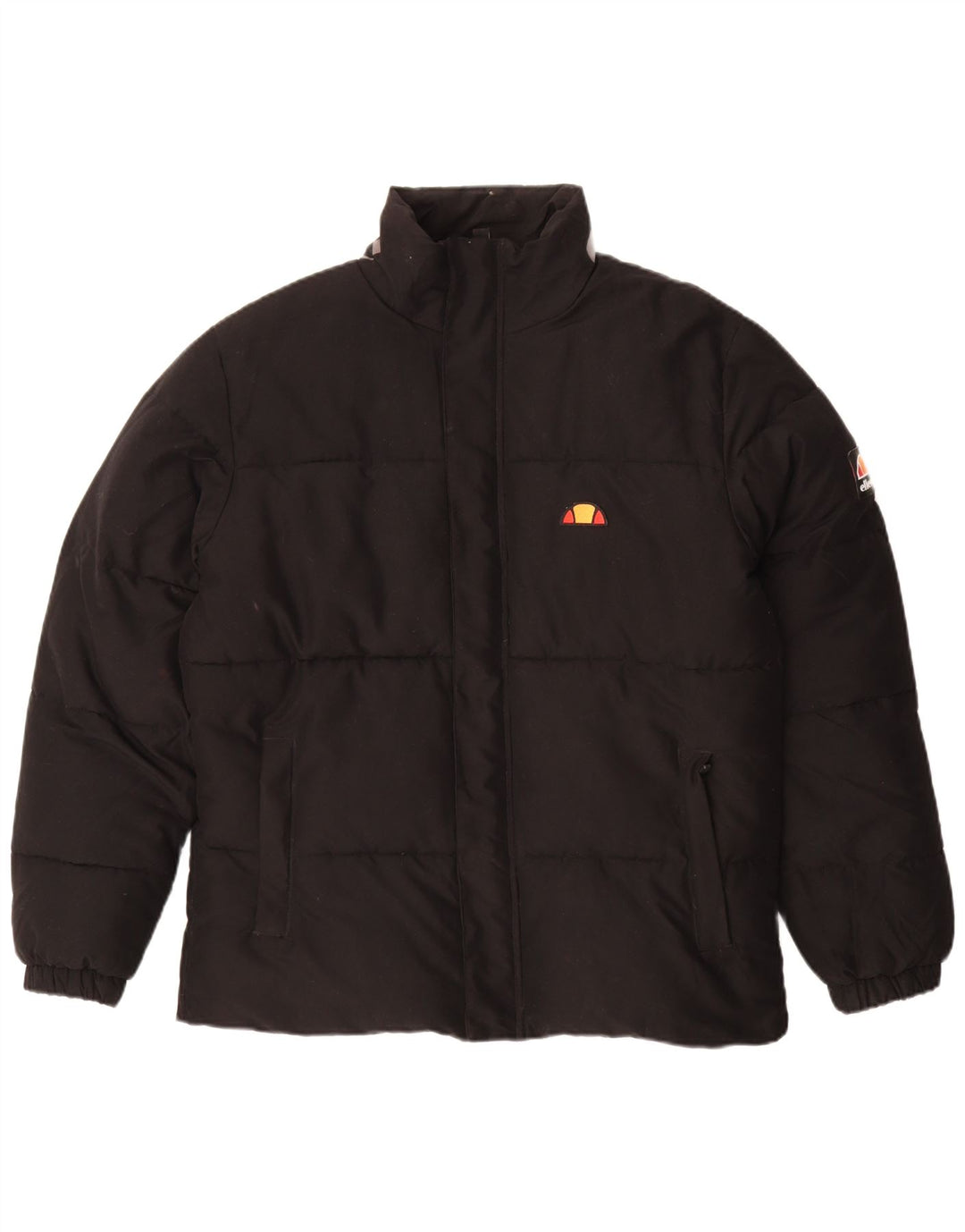 Męska ocieplana kurtka Ellesse Graphic UK 40, duża, czarna, poliestrowa
