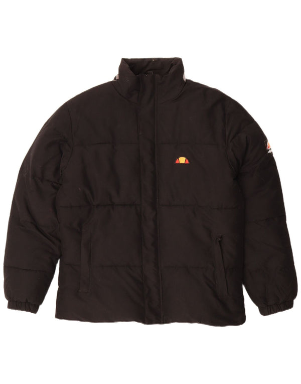 Męska ocieplana kurtka Ellesse Graphic UK 40, duża, czarna, poliestrowa