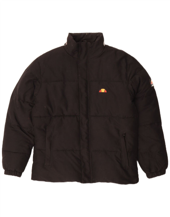 Męska ocieplana kurtka Ellesse Graphic UK 40, duża, czarna, poliestrowa