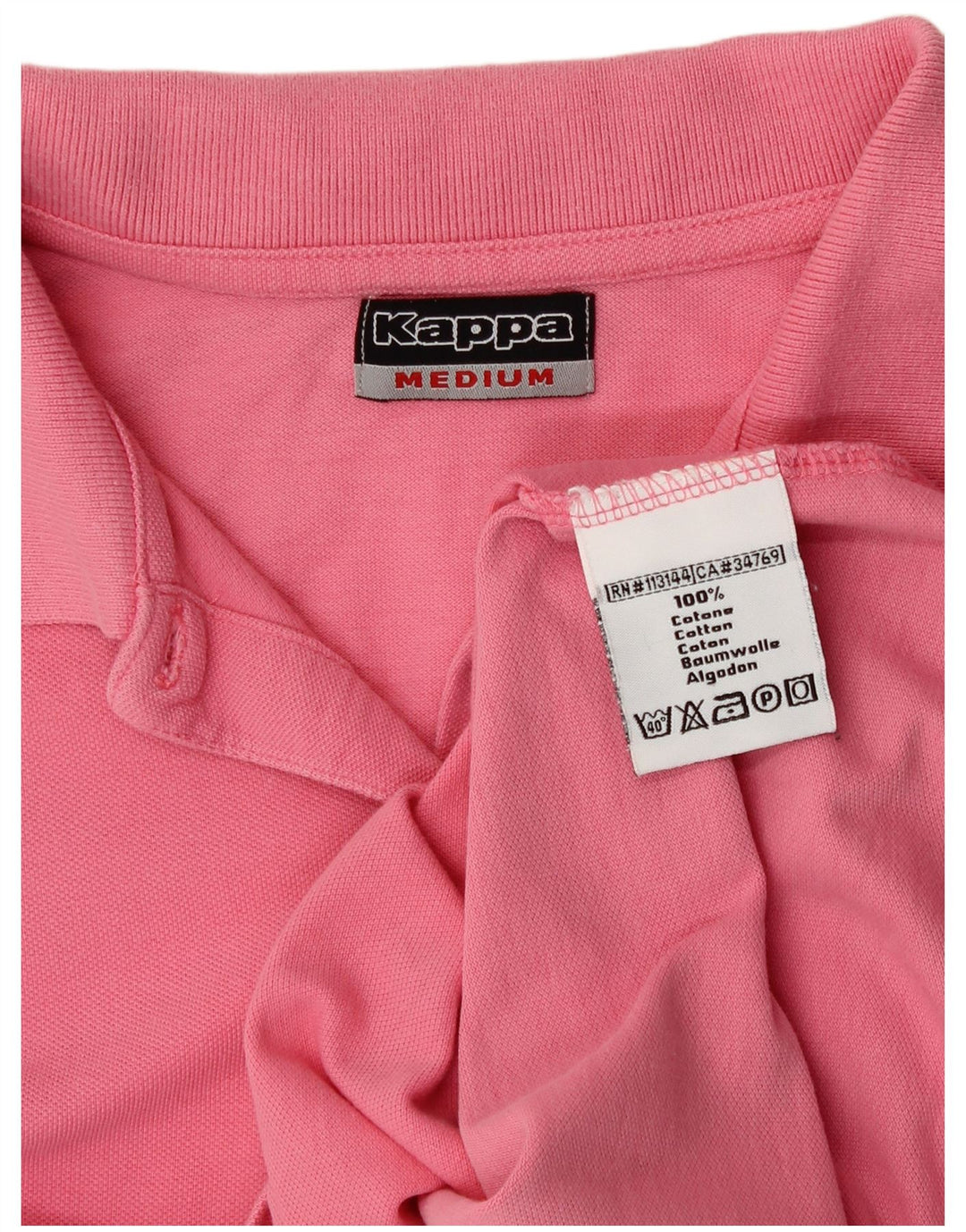 KAPPA Womens Polo Shirt UK 14 Medium Pink Cotton