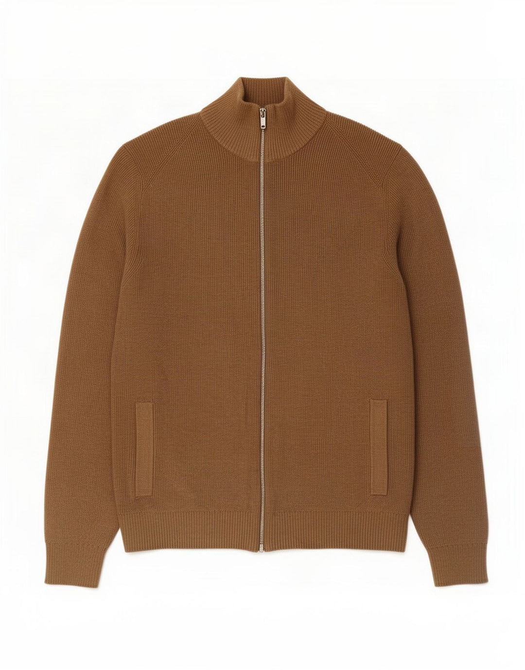 Marks & Spencer Męski sweter rozpinany, średni beż, poliester