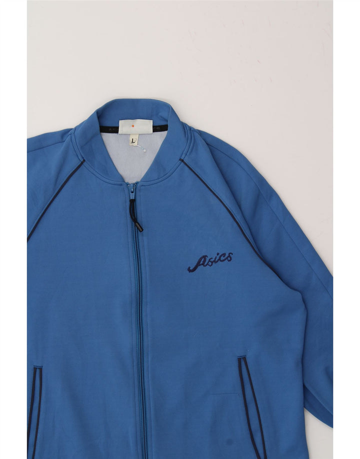 ASICS Womens Tracksuit Top Jacket UK 16 Large Blue Polyamide Vintage Asics and Second-Hand Asics from Messina Hembry 