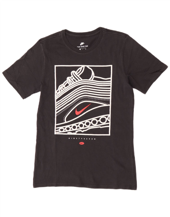 Męski T-shirt Nike o sportowym kroju z grafiką, mały, czarny, bawełniany