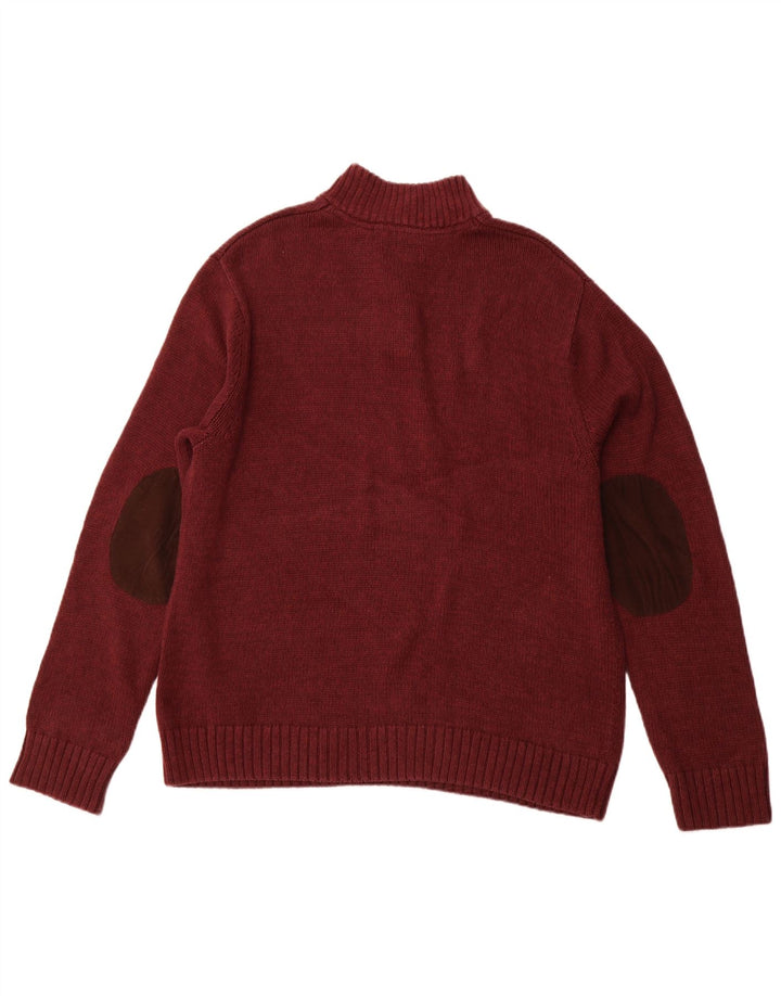 Męski sweter zapinany na guziki CHAPS XL, bordowa bawełna