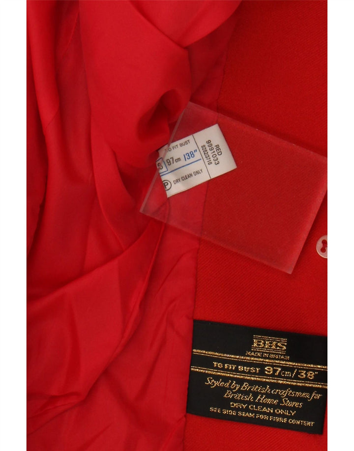 BHS Womens 2 Button Blazer Jacket UK 16 Large Red Polyester