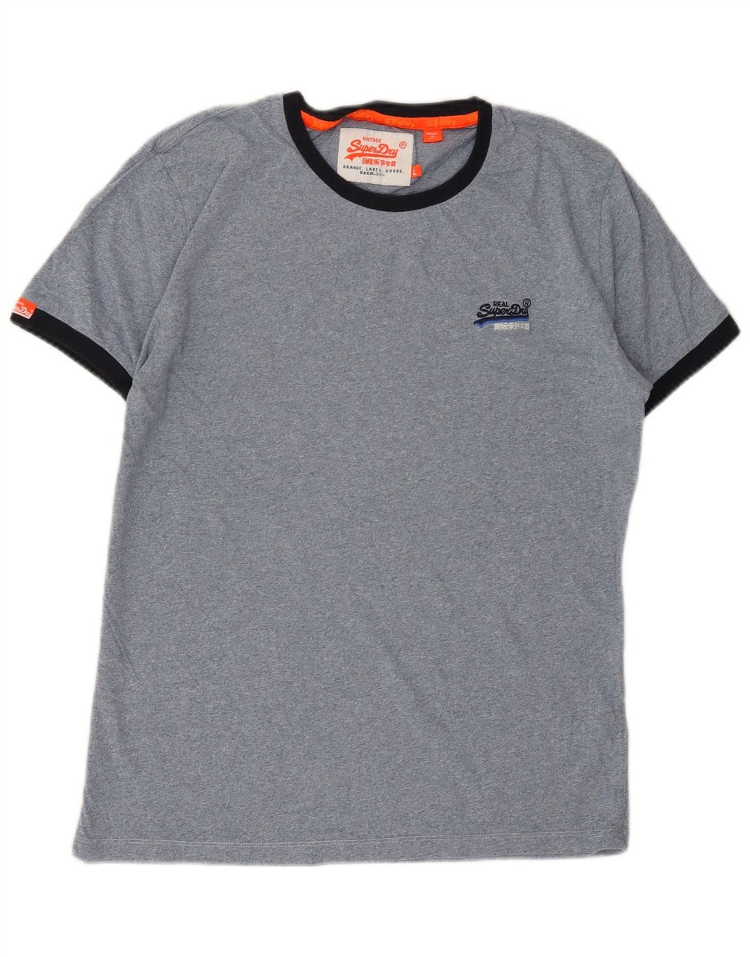 Męski T-shirt Superdry, duży, niebieski, bawełniany
