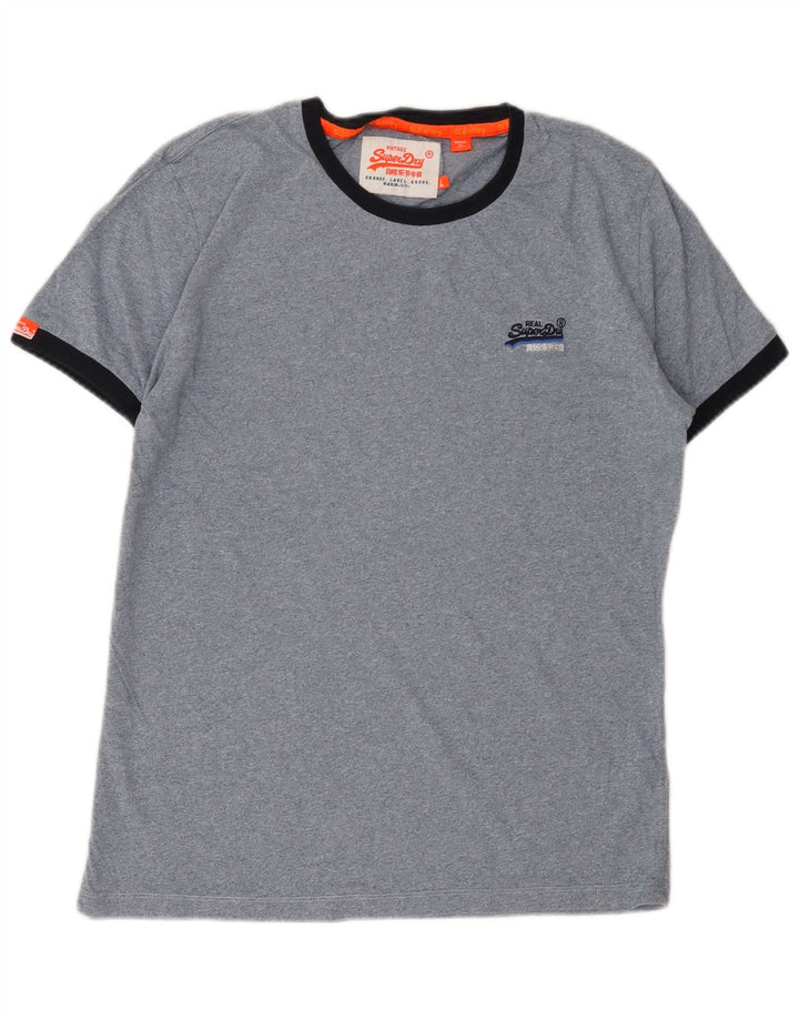 Męski T-shirt Superdry, duży, niebieski, bawełniany