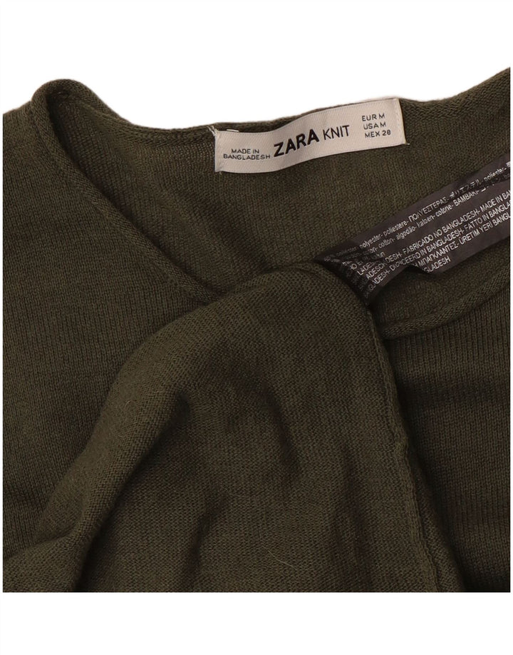 Damska sukienka oversize z krótkim rękawem ZARA UK 14, średni khaki