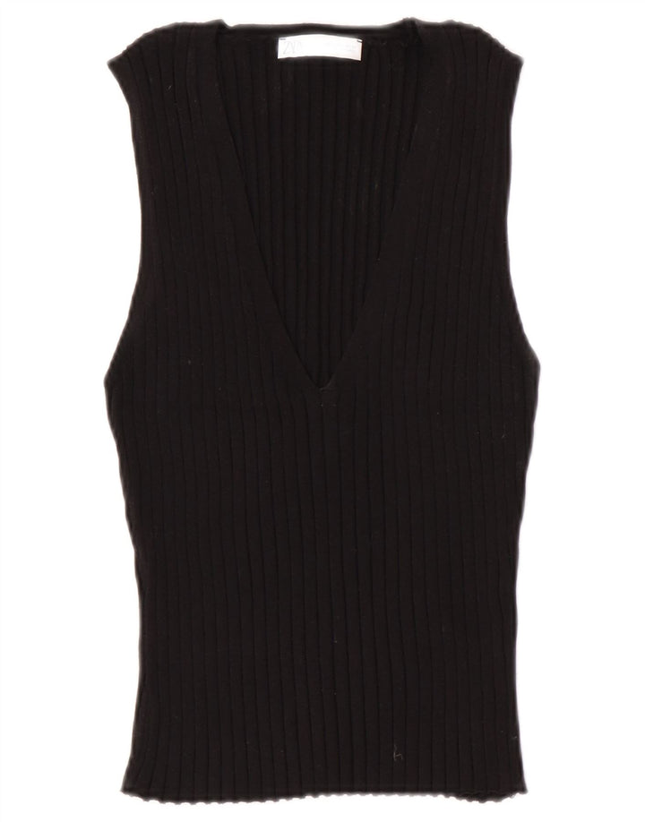 Tank top damski Zara UK 14, duży, czarny