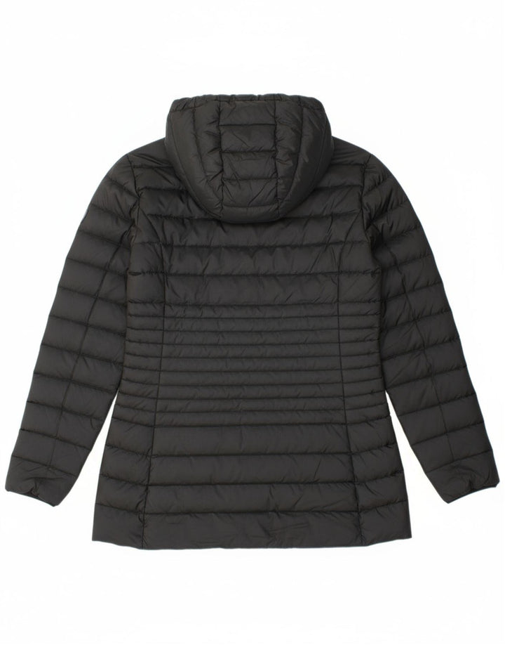 VINTAGE Womens Hooded Reversible Padded Jacket UK 12 Medium  Black