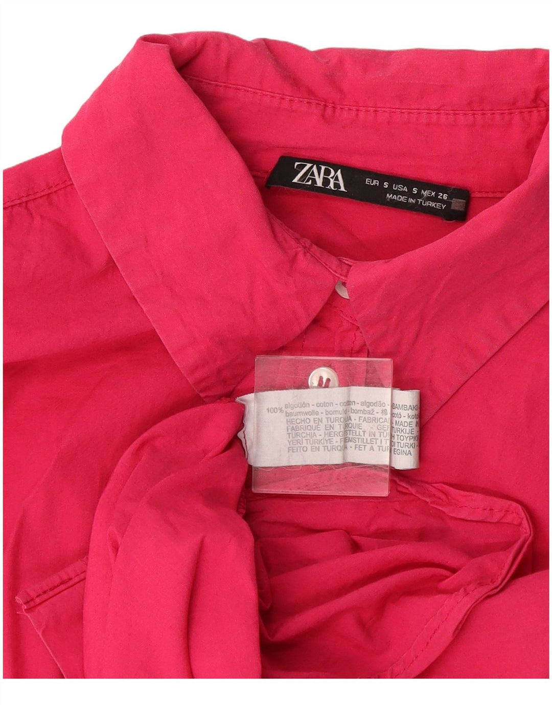 Damska koszula oversize Zara UK 10, mała, różowa, bawełniana