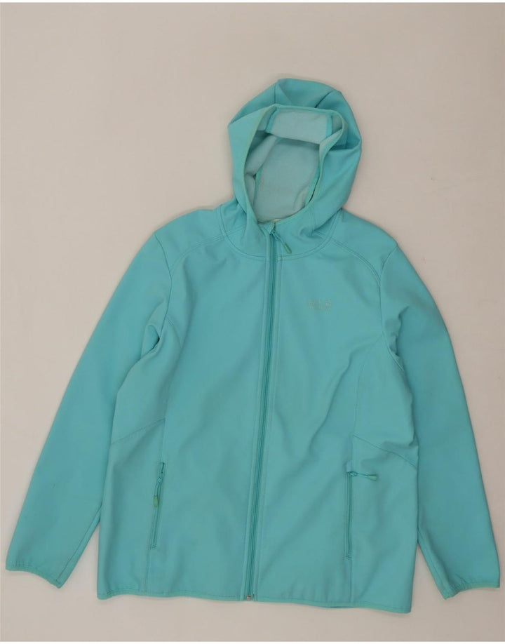 JACK WOLFSKIN Womens Hooded Bomber Jacket UK 18 XL Turquoise Polyester Vintage Jack Wolfskin and Second-Hand Jack Wolfskin from Messina Hembry 