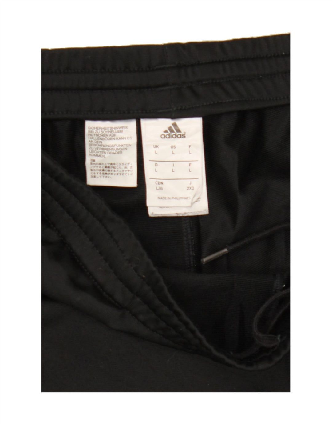 ADIDAS Mens Graphic Tracksuit Trousers Joggers Large  Black Polyester Vintage Adidas and Second-Hand Adidas from Messina Hembry 