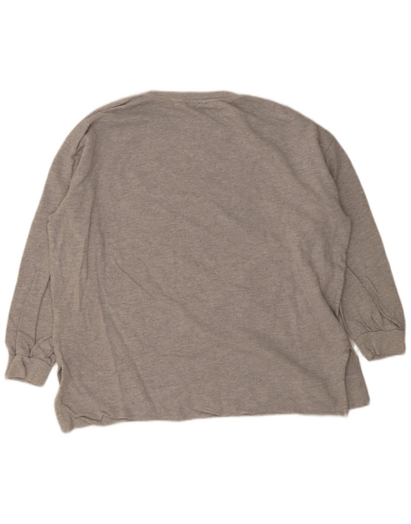 Marks & Spencer Womens Graphic Sweatshirt Jumper UK 18 XL Grey Flecked