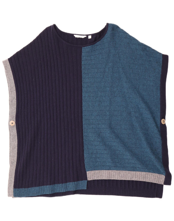 Damski sweter poncho White Stuff UK 16, duży granatowy, blok kolorów