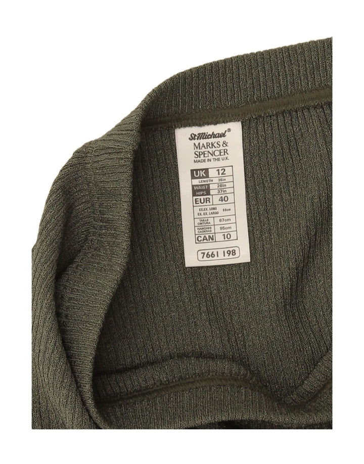 Marks & Spencer Damska dzianinowa spódnica midi UK 12 Medium W28 Khaki Poliester