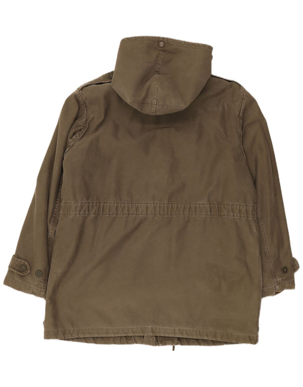 Męska kurtka wojskowa parka z kapturem VINTAGE UK 40 Large Khaki