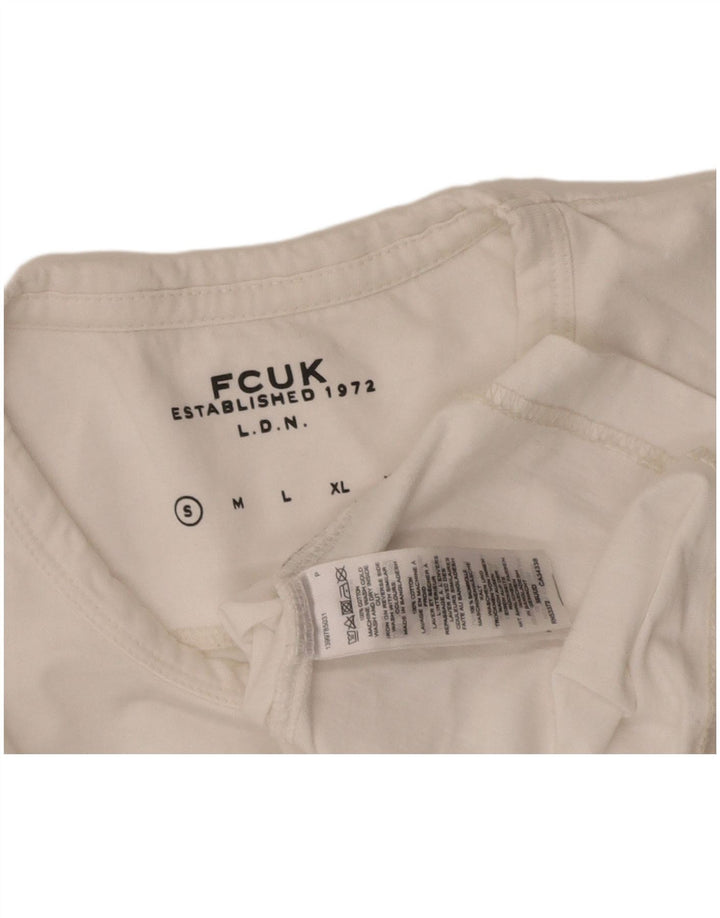 FCUK Mens Vest Top Small White Cotton