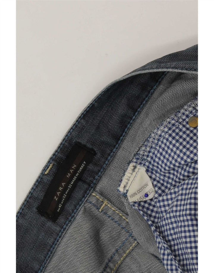 Męskie proste dżinsy Zara EU 42 Large W32 L30 Niebieskie bawełniane