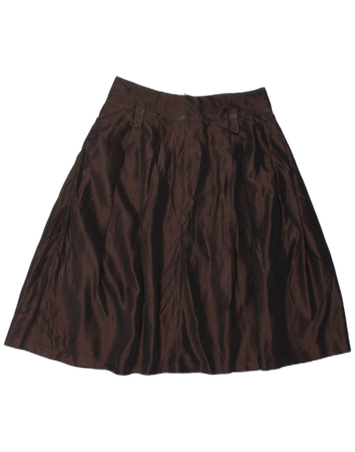 Spódnica damska Zara w kształcie litery A, średnia W28, brązowy sztuczny jedwab
