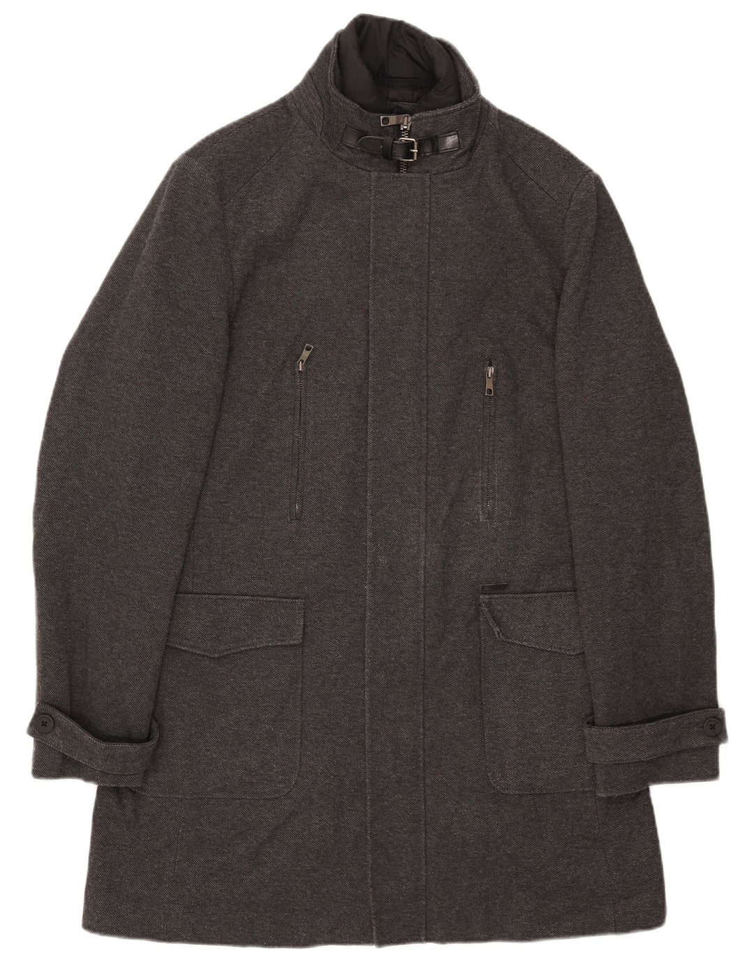 Płaszcz męski ZARA UK 42 XL Szary poliester