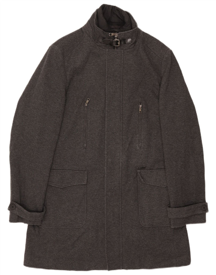 Płaszcz męski ZARA UK 42 XL Szary poliester