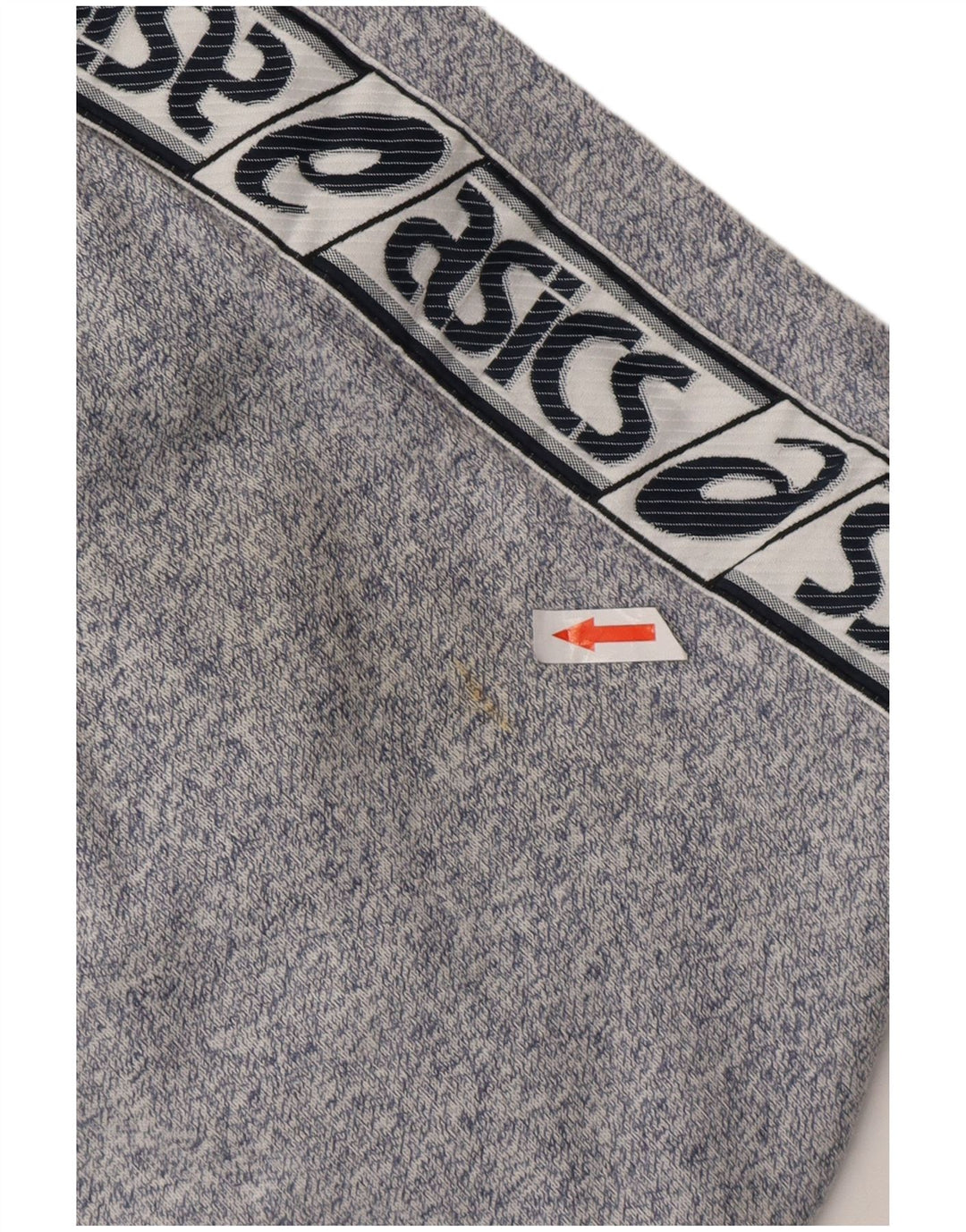 Męskie spodnie dresowe ASICS z grafiką, średniej wielkości granatowe, bawełniane plamki
