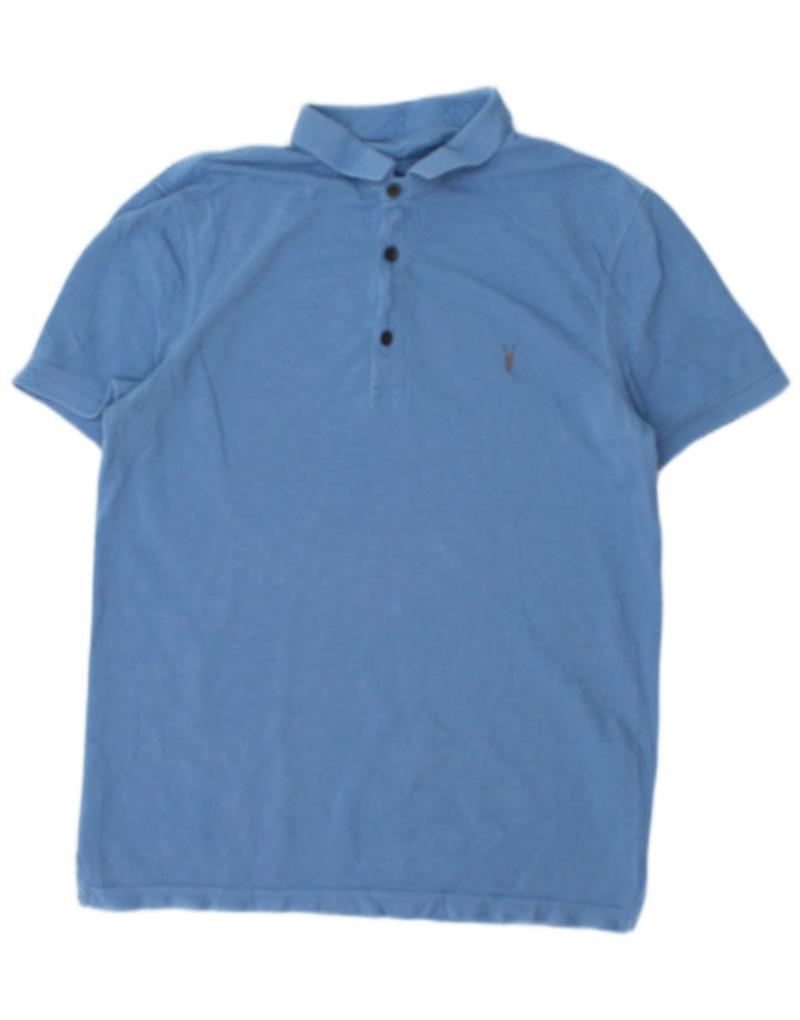 Męska koszulka polo ALL SAINTS, mała, niebieska, bawełniana