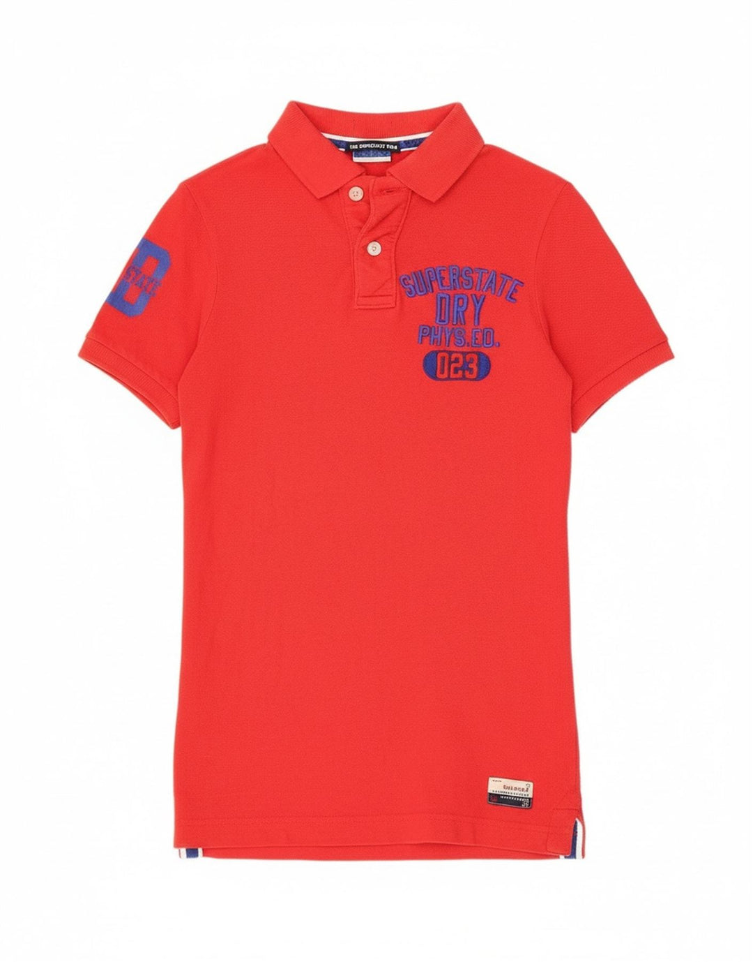 Męska koszulka polo Superdry z grafiką, mała, czerwona, bawełniana