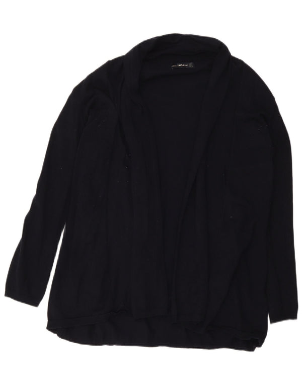 Sweter damski Zara z otwartym kardiganem UK 14, duża, czarna wiskoza
