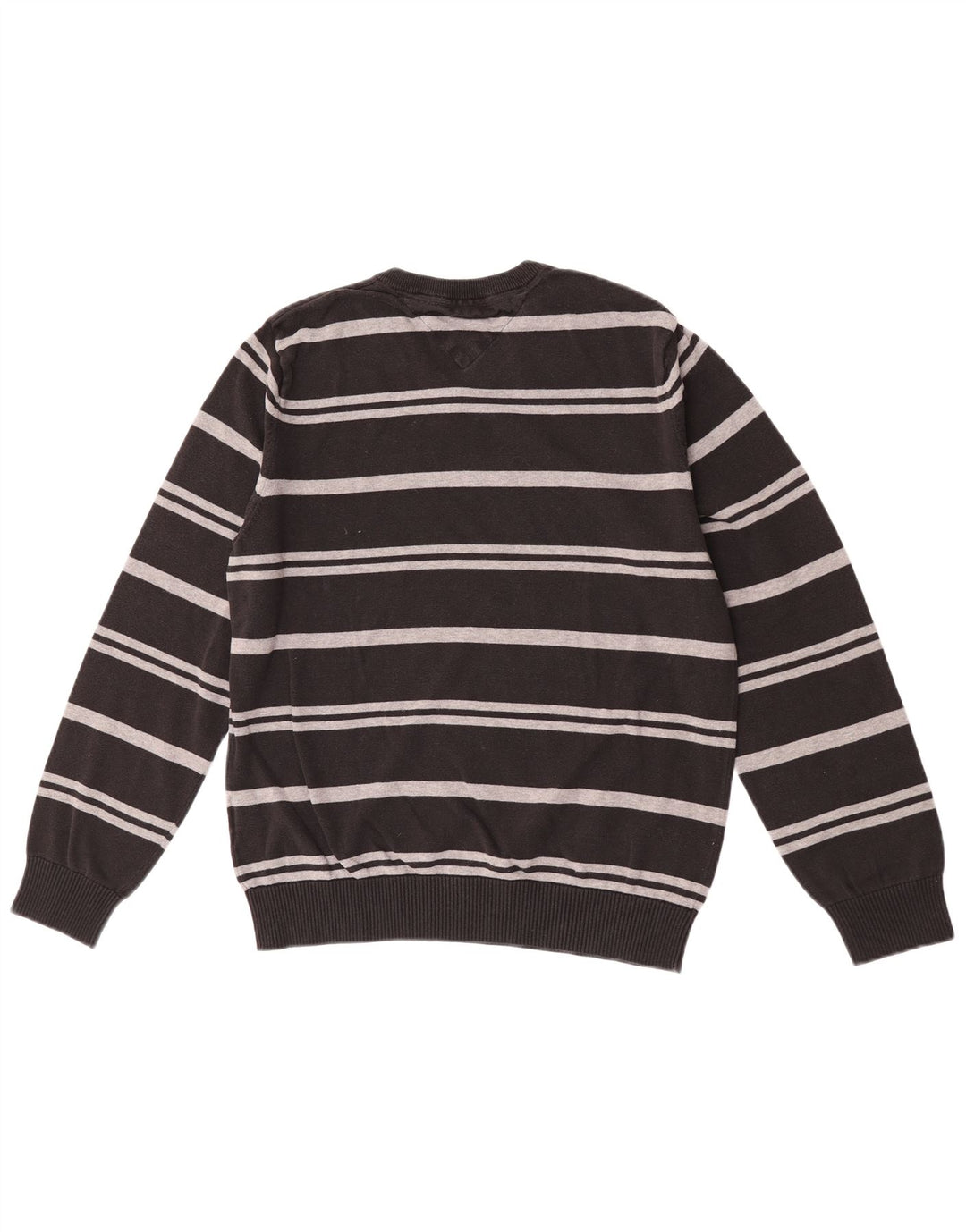 Męski sweter Tommy Hilfiger z dekoltem w kształcie litery V, bawełniany w średnie czarne paski