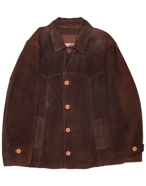 Conbipel Męska Zamszowa Kurtka IT 54 XL Brązowa Skóra