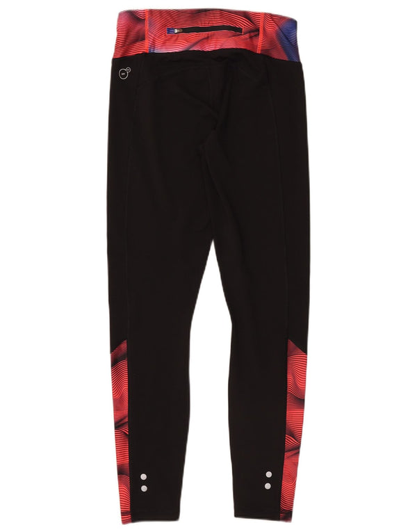 Damskie legginsy Puma z abstrakcyjnym wzorem UK 10, małe, czarne, z blokami kolorów