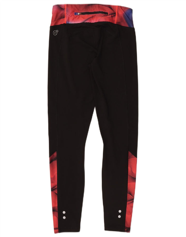 Damskie legginsy Puma z abstrakcyjnym wzorem UK 10, małe, czarne, z blokami kolorów