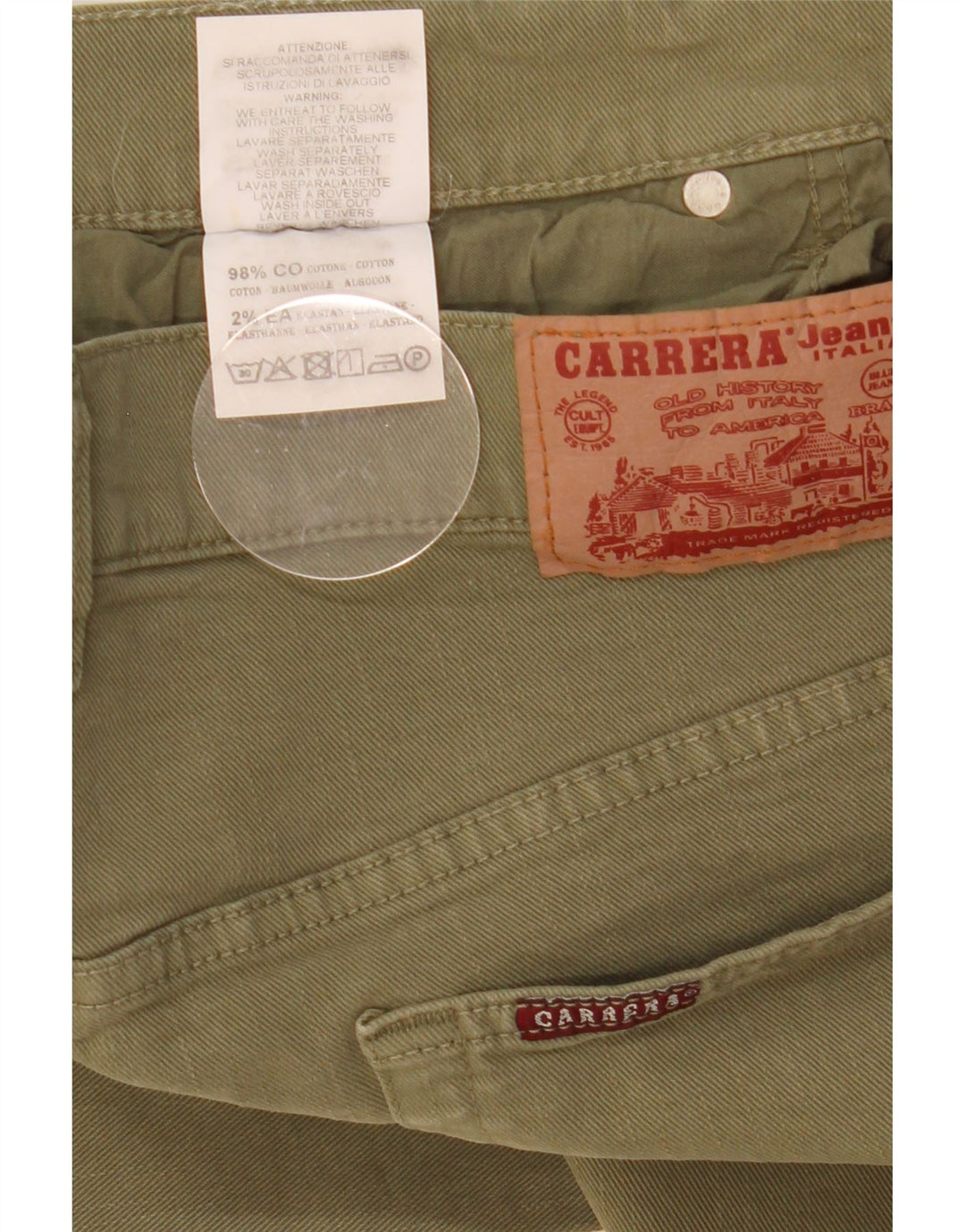 Męskie jeansy Carrera Slim W34 L33 Zielone bawełniane