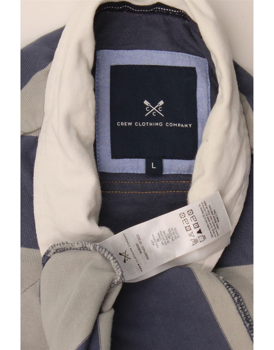 CREW ODZIEŻ Męska koszulka polo do rugby z długim rękawem i grafiką, w duże szare paski