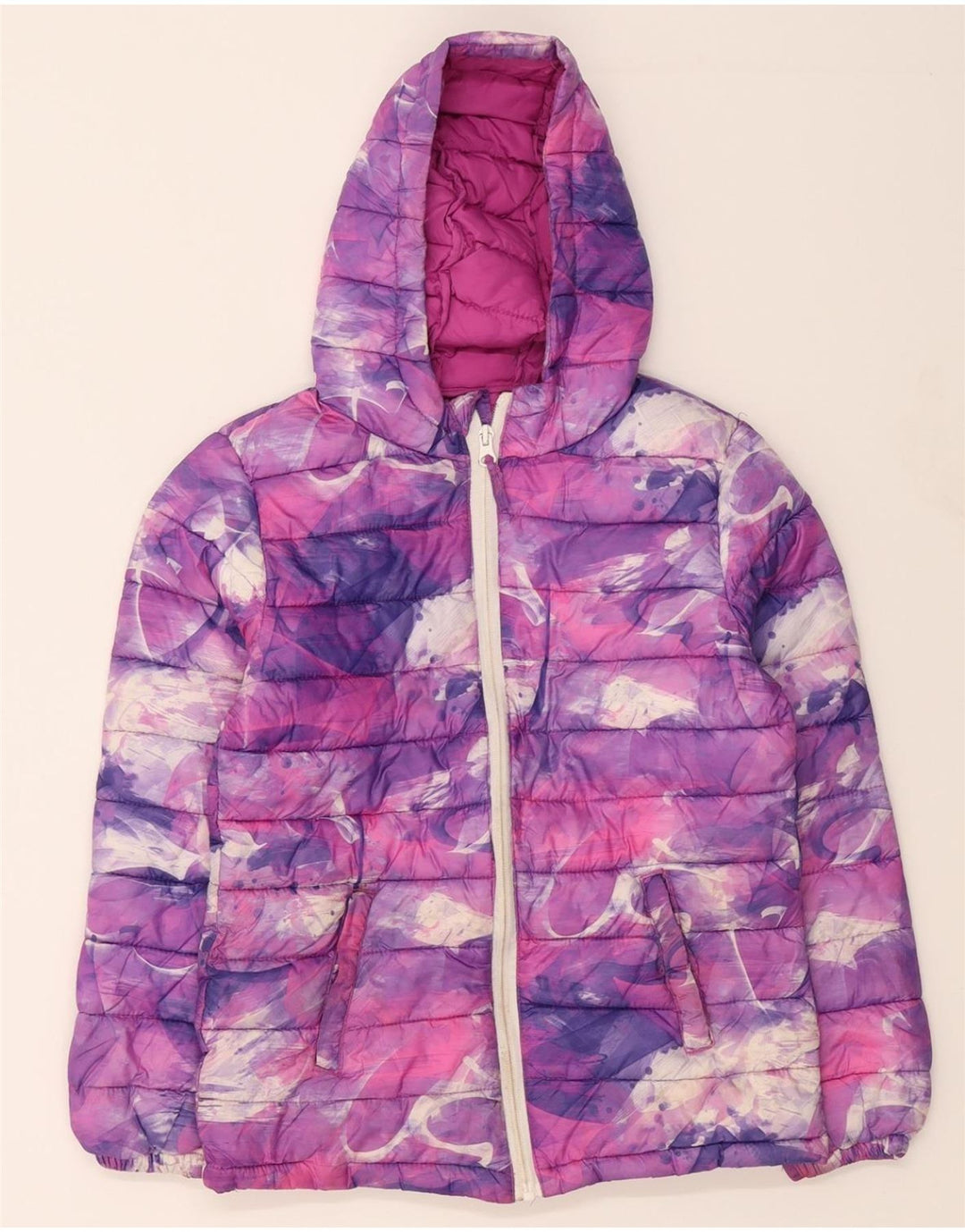 MOUNTAIN WAREHOUSE Girls Padded Jacket 9-10 Years Multicoloured Tie Dye Vintage Mountain Warehouse and Second-Hand Mountain Warehouse from Messina Hembry 