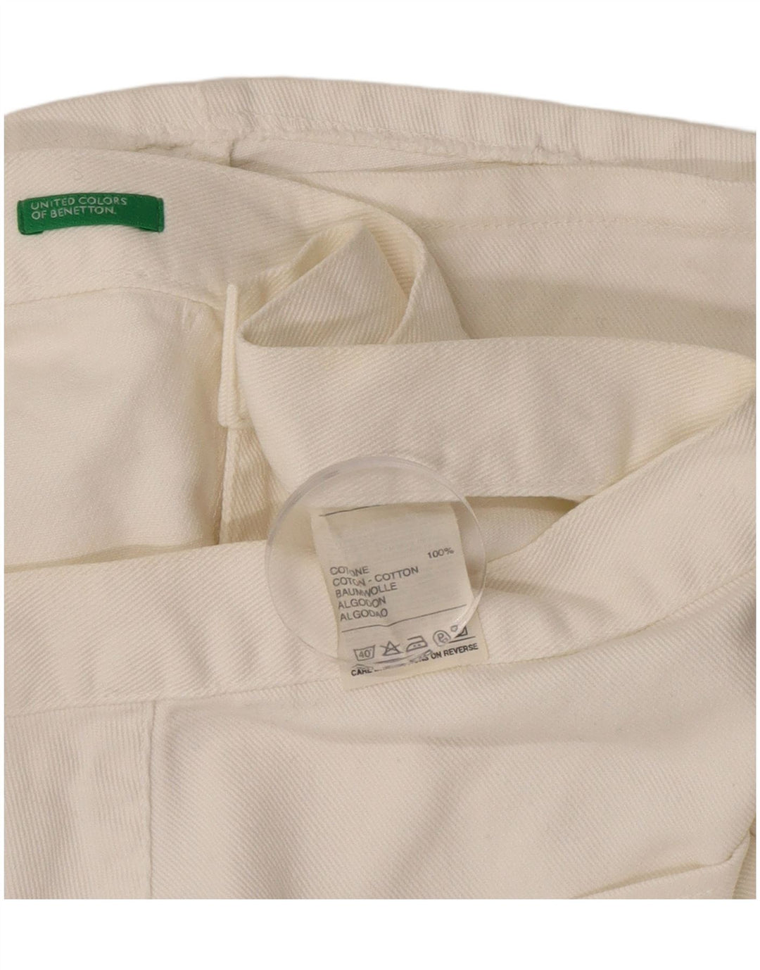 Damska spódnica jeansowa Benetton w kształcie litery A IT 44 Medium W30 Złamana biała bawełna