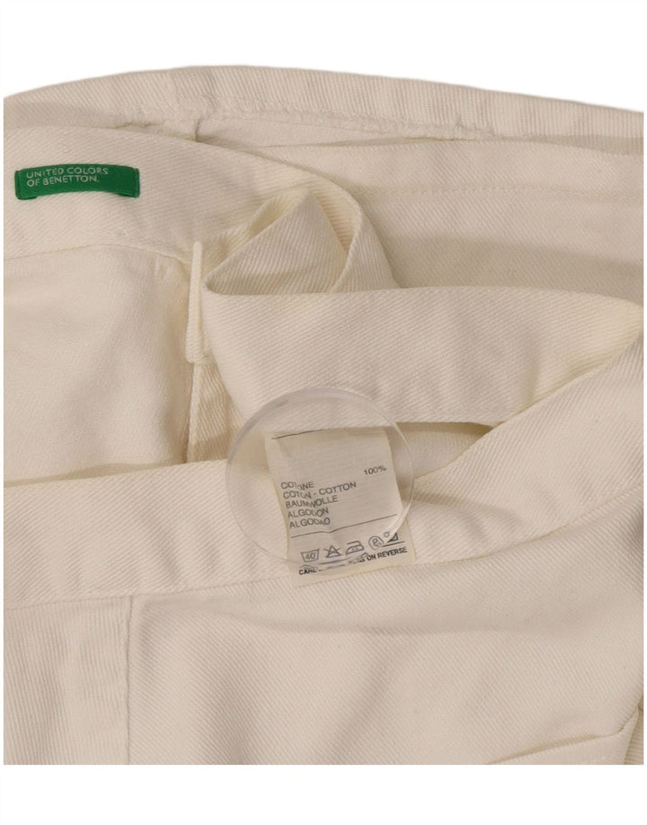 Damska spódnica jeansowa Benetton w kształcie litery A IT 44 Medium W30 Złamana biała bawełna