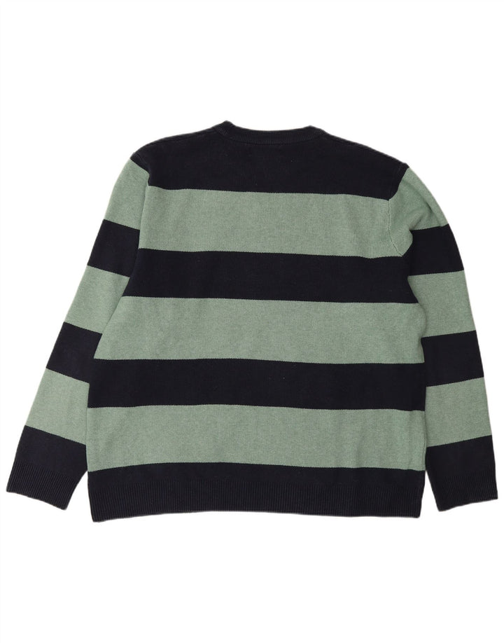 Marks & Spencer Męski sweter z okrągłym dekoltem XL, granatowy w paski