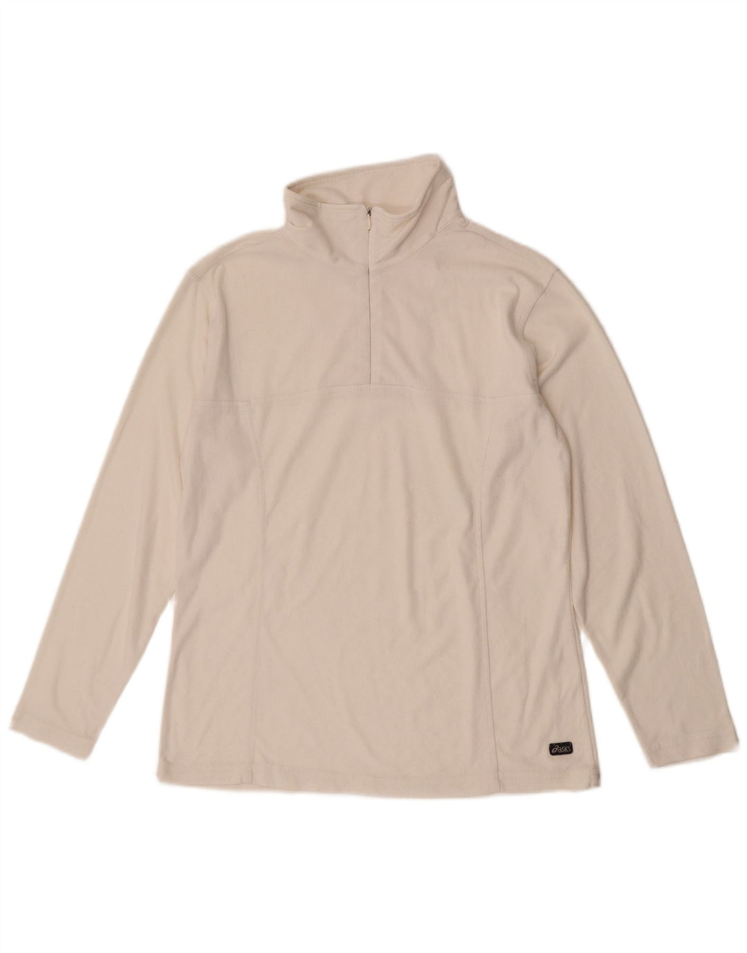 Damski sweter polarowy Asics z zamkiem błyskawicznym UK 14, średni biały poliester