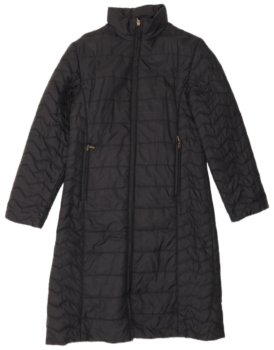 Damski ocieplany płaszcz Zara UK 14, duży, czarny nylon
