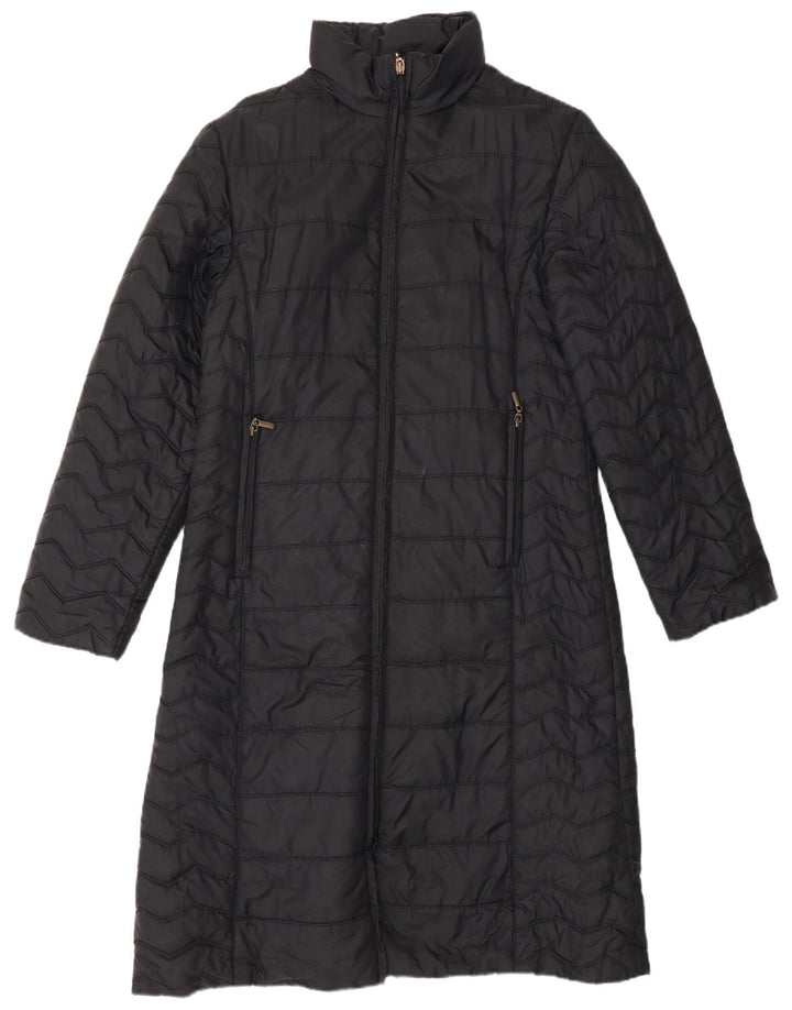 Damski ocieplany płaszcz Zara UK 14, duży, czarny nylon