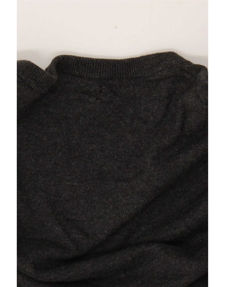 Męski sweter Massimo Dutti z dekoltem w kształcie litery V, bawełniany w kolorze średniej szarości