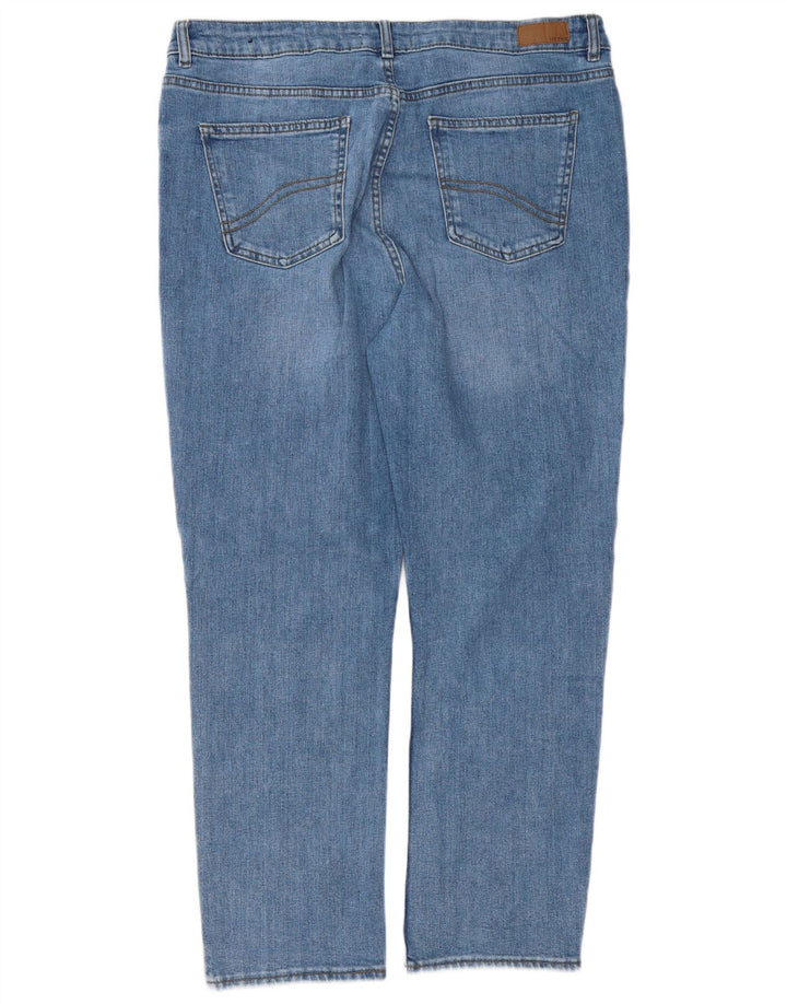 Damskie jeansy proste FAT FACE Chesham Girlfriend UK 16 duże W36 L28 niebieskie