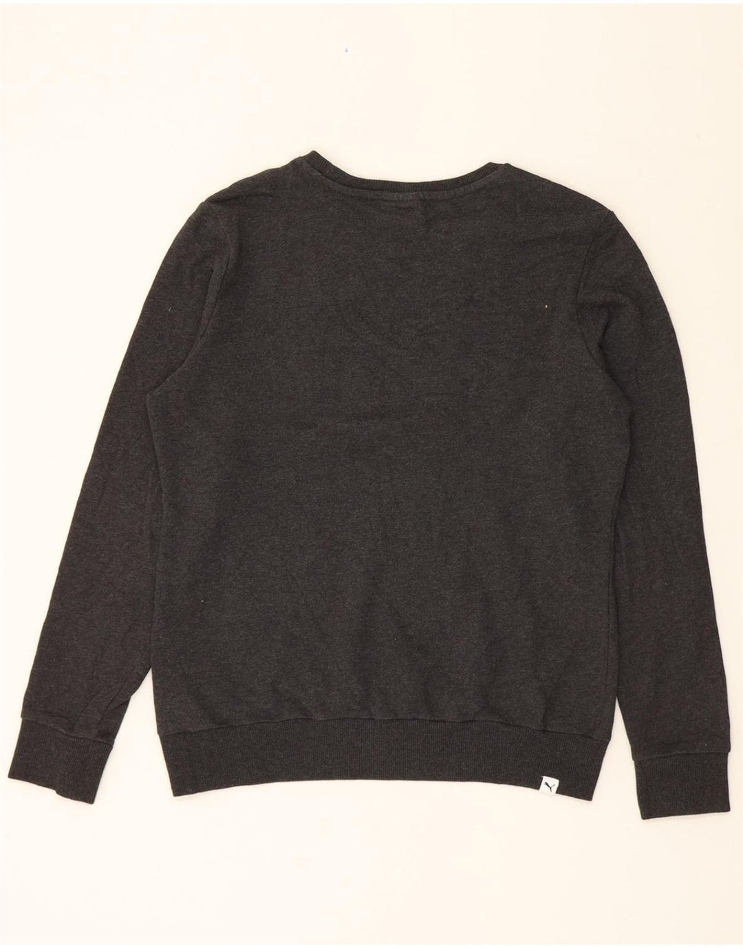 PUMA Womens Graphic Sweatshirt Jumper UK 14 Medium Grey Cotton Vintage Puma and Second-Hand Puma from Messina Hembry 