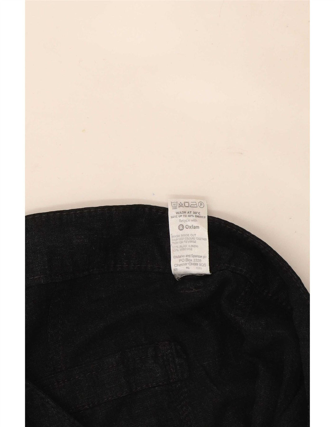 Marks & Spencer Damskie spodnie Capri UK 12 Medium W32 Czarne lniane