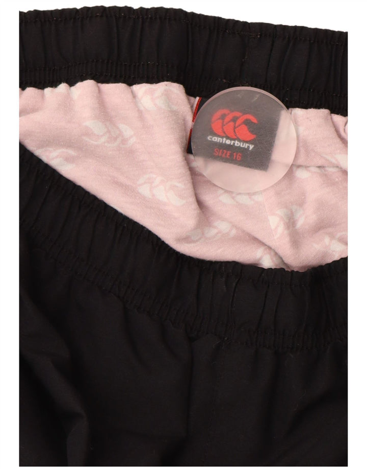 Męskie spodnie dresowe CANTERBURY z grafiką UK 16, duże, czarne, poliestrowe